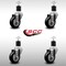 Service Caster 3.5'' SS Black Poly Wheel Swivel 1-7/8'' Expanding Stem Caster Set, 4PK SCC-SSEX20S3514-PPUB-BLK-178-4 - alternate 3